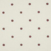 Teddy med broderi - Ecru med lilla blomster