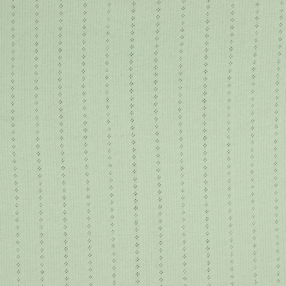 Jersey med hulmønster - Støvet grøn