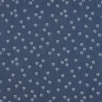 Chambray med hvide hjerter