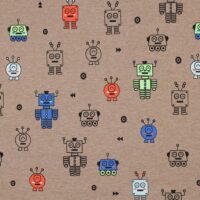 Jersey Print - Robotter - Taupe