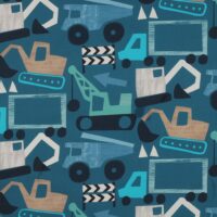 Poplin - Køretøjer blå