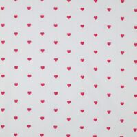 Poplin - Pink hjerter på hvid baggrund