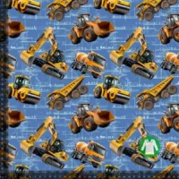 Jersey print med seje grave maskiner - Blå