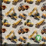 Jersey print med seje grave maskiner - Beton