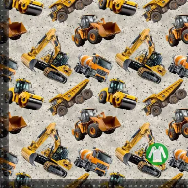 Jersey print med seje grave maskiner - Beton
