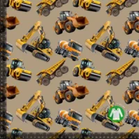 Jersey print med seje grave maskiner - Sand