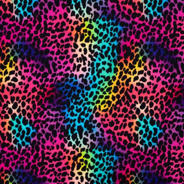 French Terry - Regnbue Panter