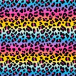 French Terry - Regnbue leopard