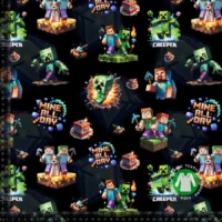 Jersey print med pixel tema - sort