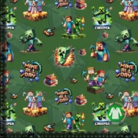 Jersey print med pixel tema - grøn