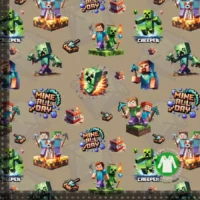 Jersey print med pixel tema - sand