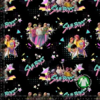 Jersey print med K-POP drenge - sort