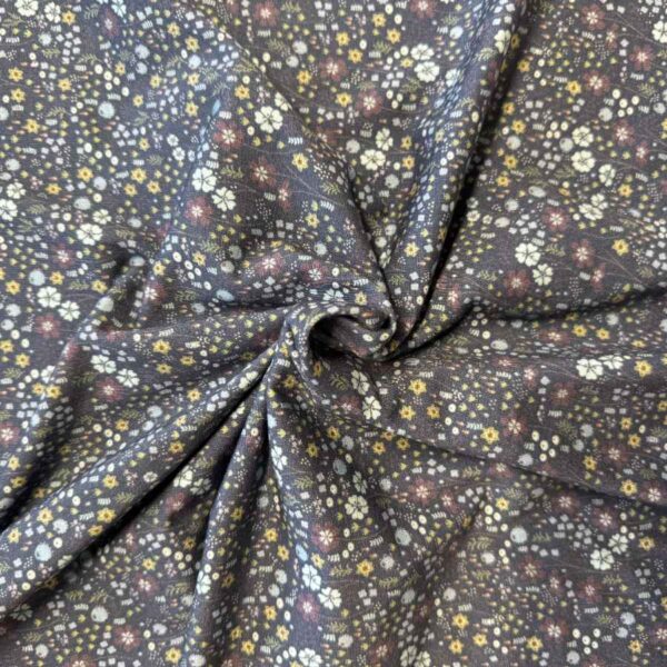 Jersey print med flotte små blomster - navy
