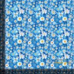 Jersey print med små forårs blomster - blå 8