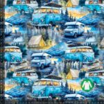 Jersey print med camping tema