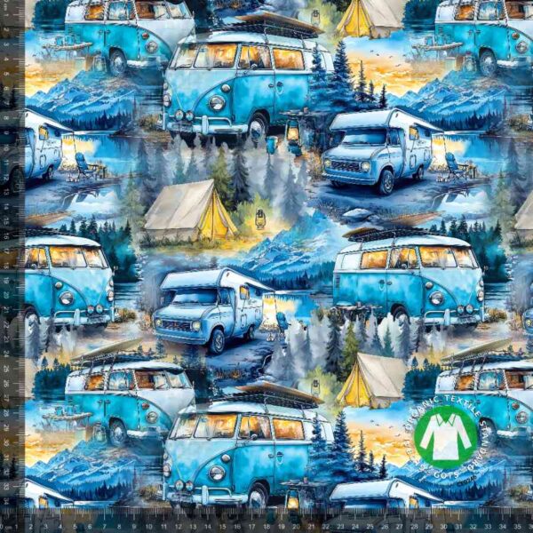 Jersey print med camping tema