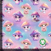 Jersey print med magiske svampe - pastel