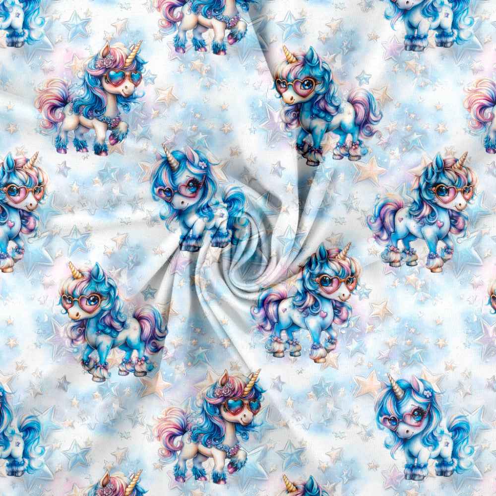 Jersey print med søde rock enhjørninger 1 - Billede 2