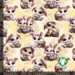 Jersey print med påskeharer - pastel gul