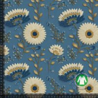 Jersey print med borderings blomster 3