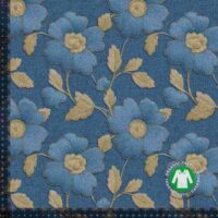 Jersey print med borderings blomster 1