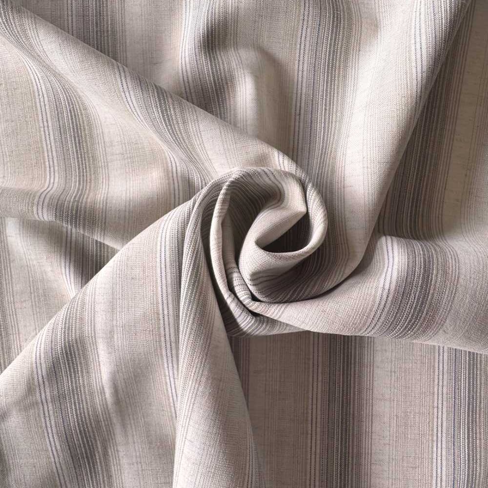 Poplin med brune og blå striber - Billede 3