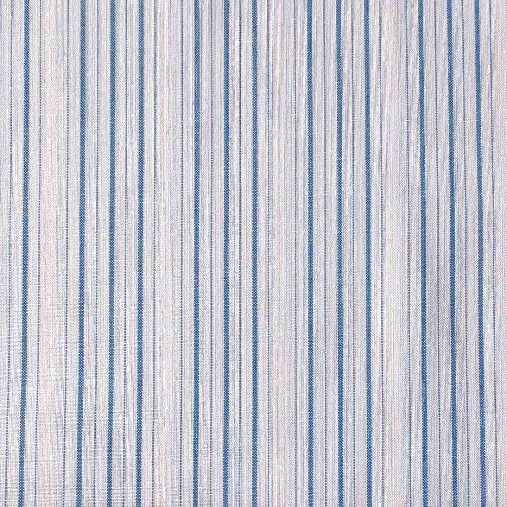 Poplin med blå striber - Billede 2