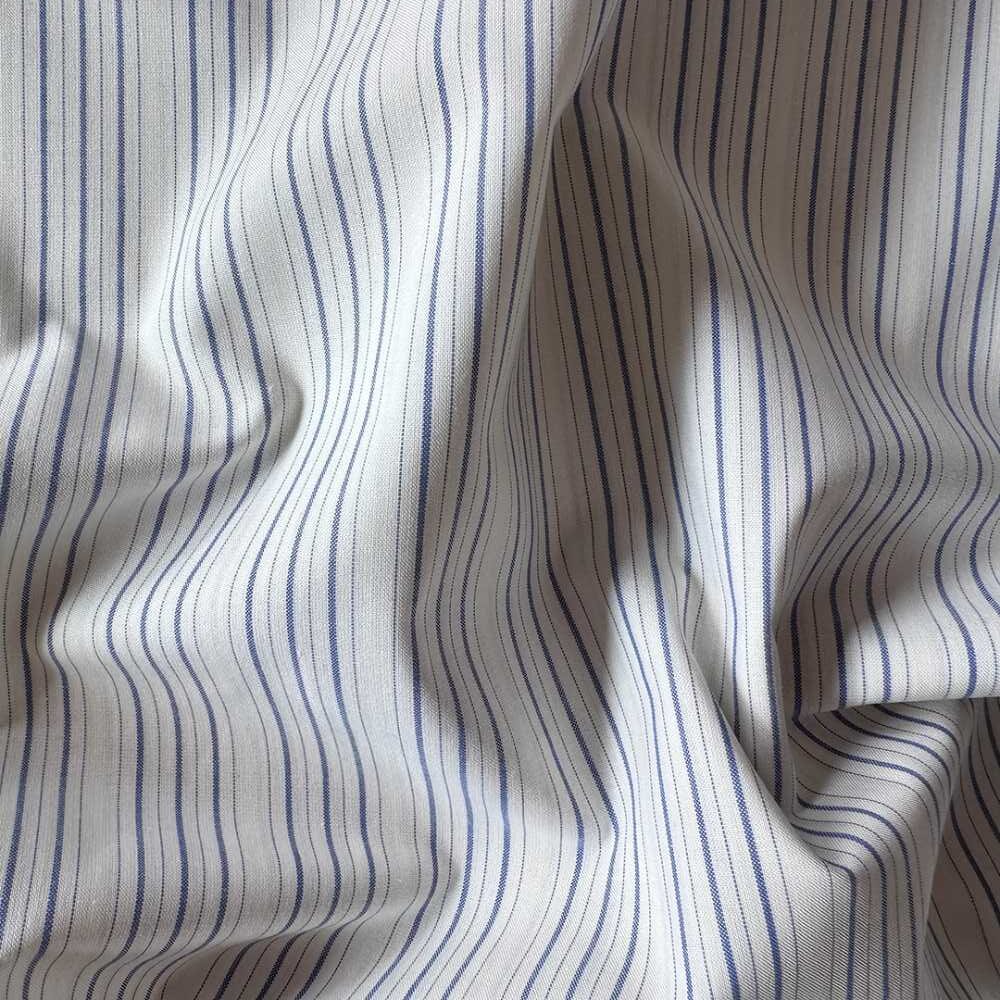 Poplin med blå striber