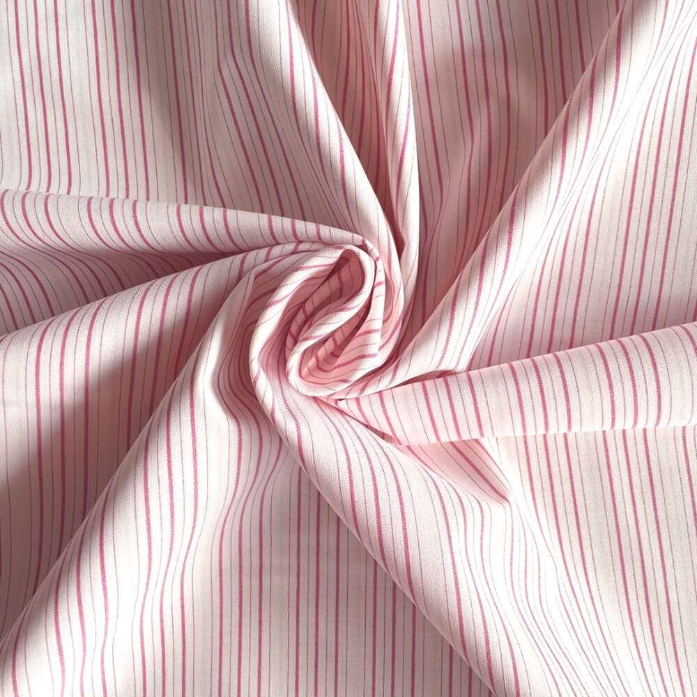 Poplin med røde striber - Billede 3