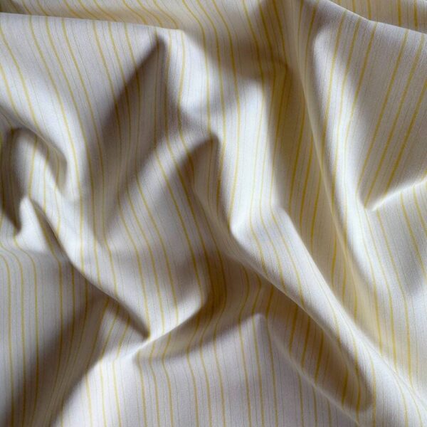 Poplin med gule striber