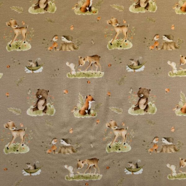 Jersey print med skovens søde dyr