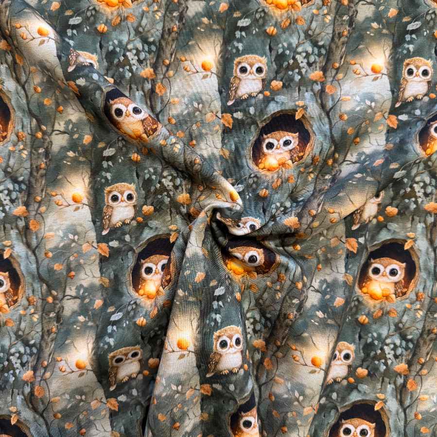 Jersey print med søde ugler - Billede 2