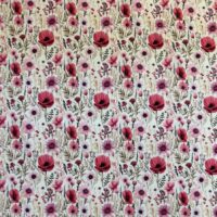 Jersey print med flotte blomster - lyserød