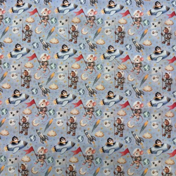 Poplin patchwork stof med søde små dyr