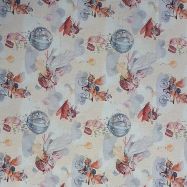 Poplin patchwork stof med søde dyr