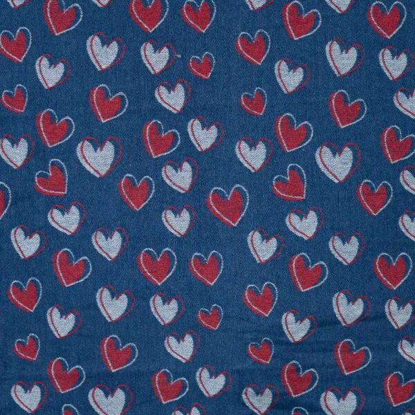 Denim Jacquard - hjerter