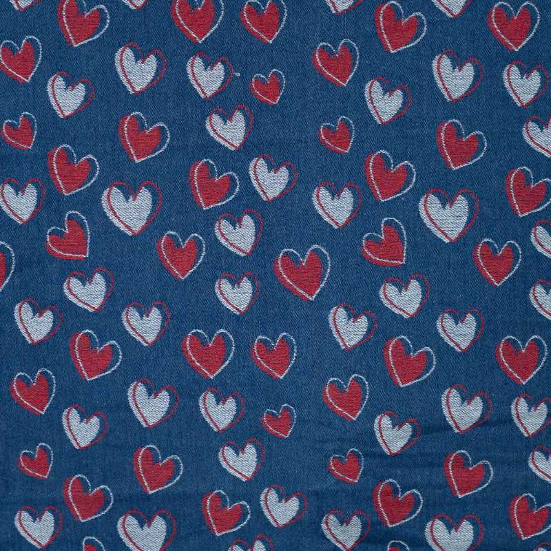 Denim Jacquard - hjerter