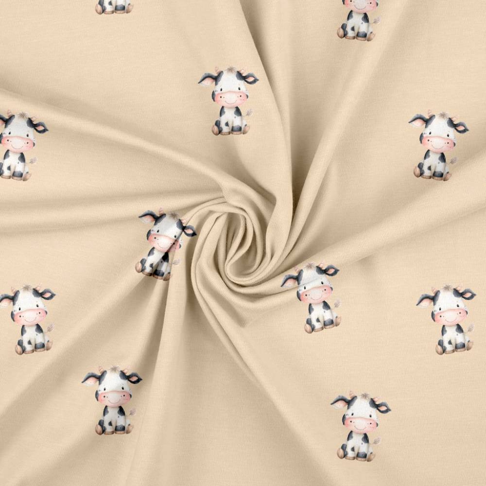 Jersey print med søde minimalistiske køer - Billede 3