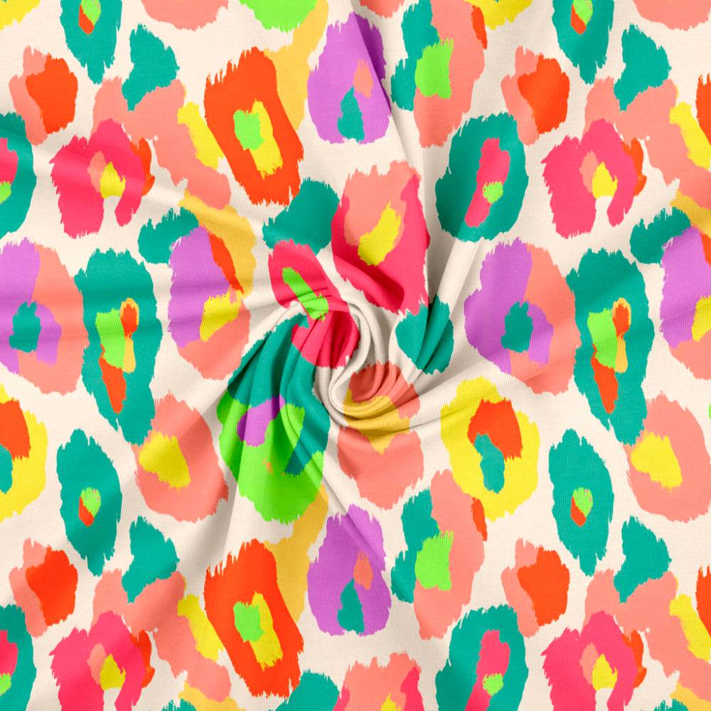 Jersey print med neon jaguar - Billede 3