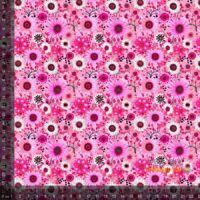 Jersey print med små forårs blomster - pink