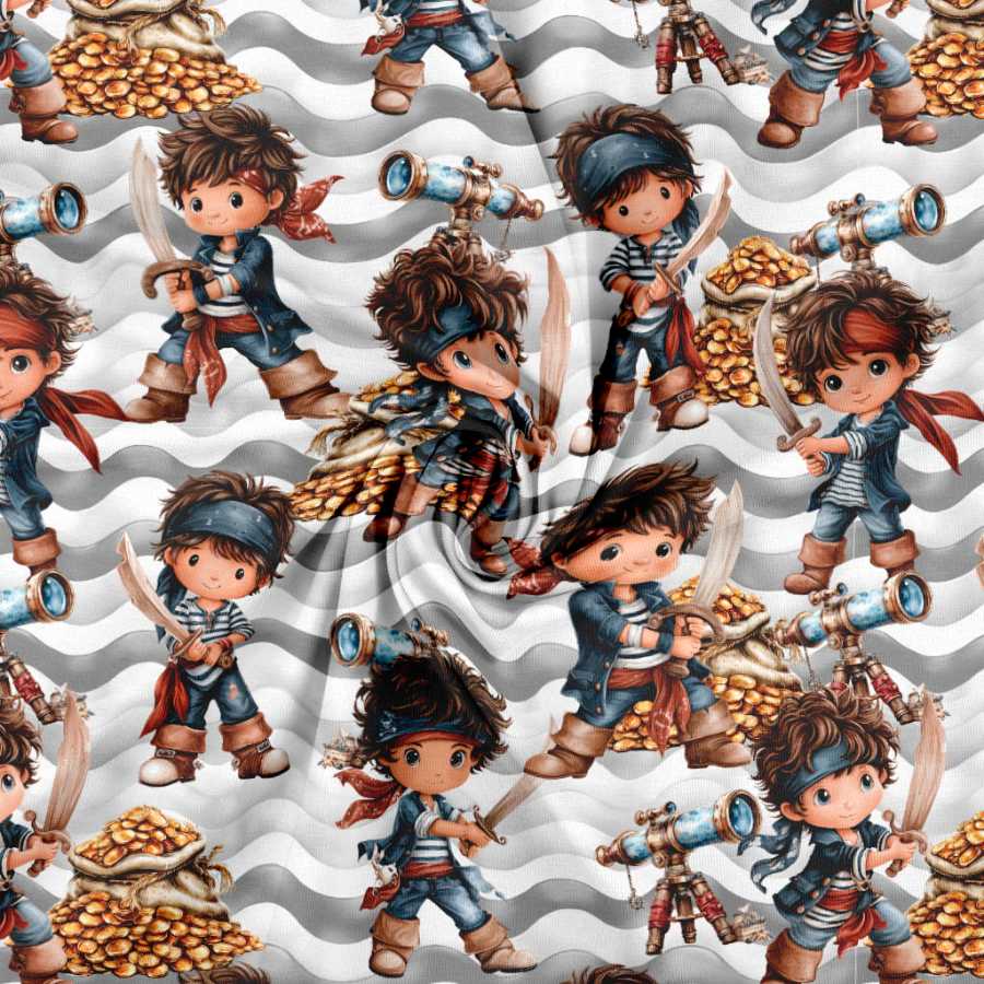 Jersey print med pirattema 1 - Billede 3