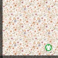 Jersey print med små forårs blomster - pastel 2