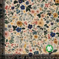 Rib jersey print med flotte små blomster - multi