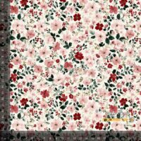 Jersey print med små forårs blomster - dusty rose