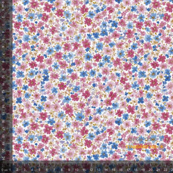 Jersey print med små forårs blomster - blomme