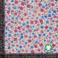 Rib jersey print med flotte små blomster - rosa