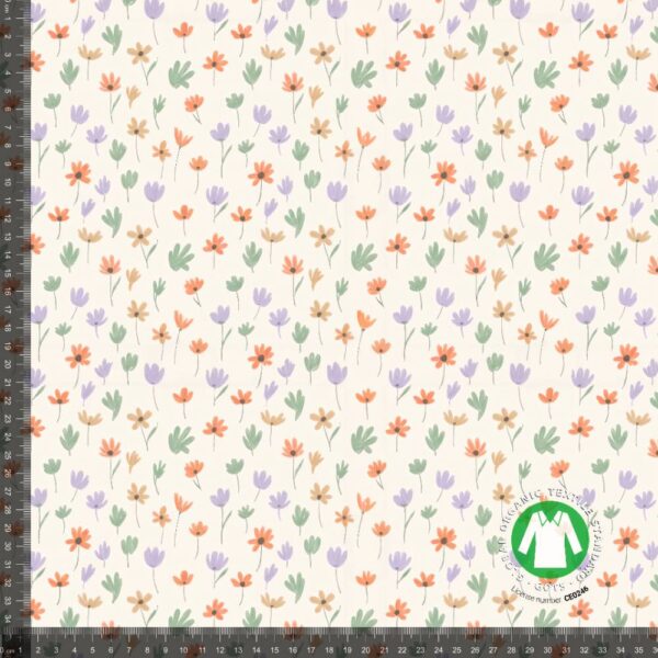 Jersey print med små forårs blomster
