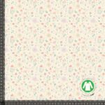 Jersey print med små minimalistiske blomster - pastel