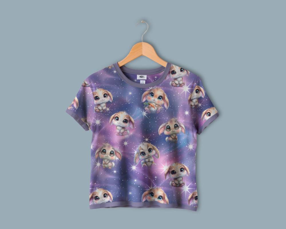 Jersey print med søde kaniner - Billede 2
