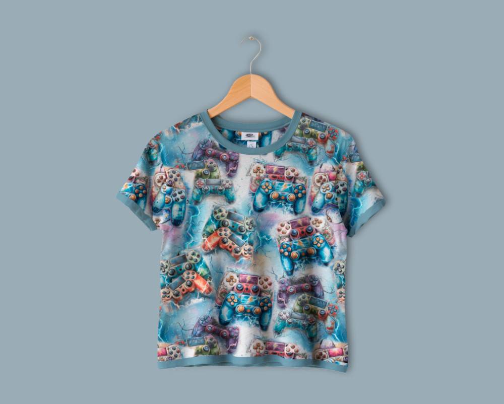Jersey print med sejt controller tema - Billede 2